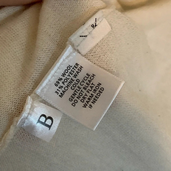 Ann Taylor Loft Open Front Short Sleeve Cardigan- Small Off White | Wool Blend - Picture 3 of 4